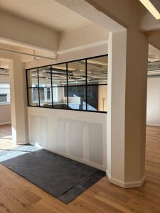 An image to show the completed project between the two pillars.